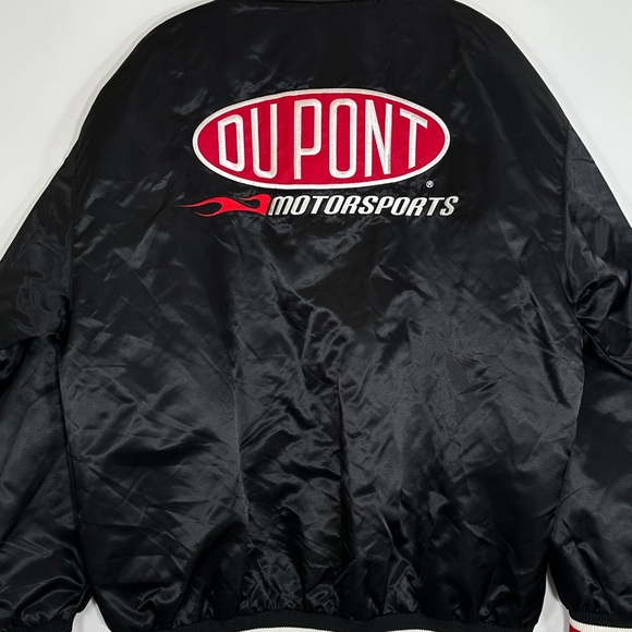 Chase Authentics Jeff Gordon Nascar Mens Satin Bomber Jacker Large Black DuPont - Picture 9 of 10